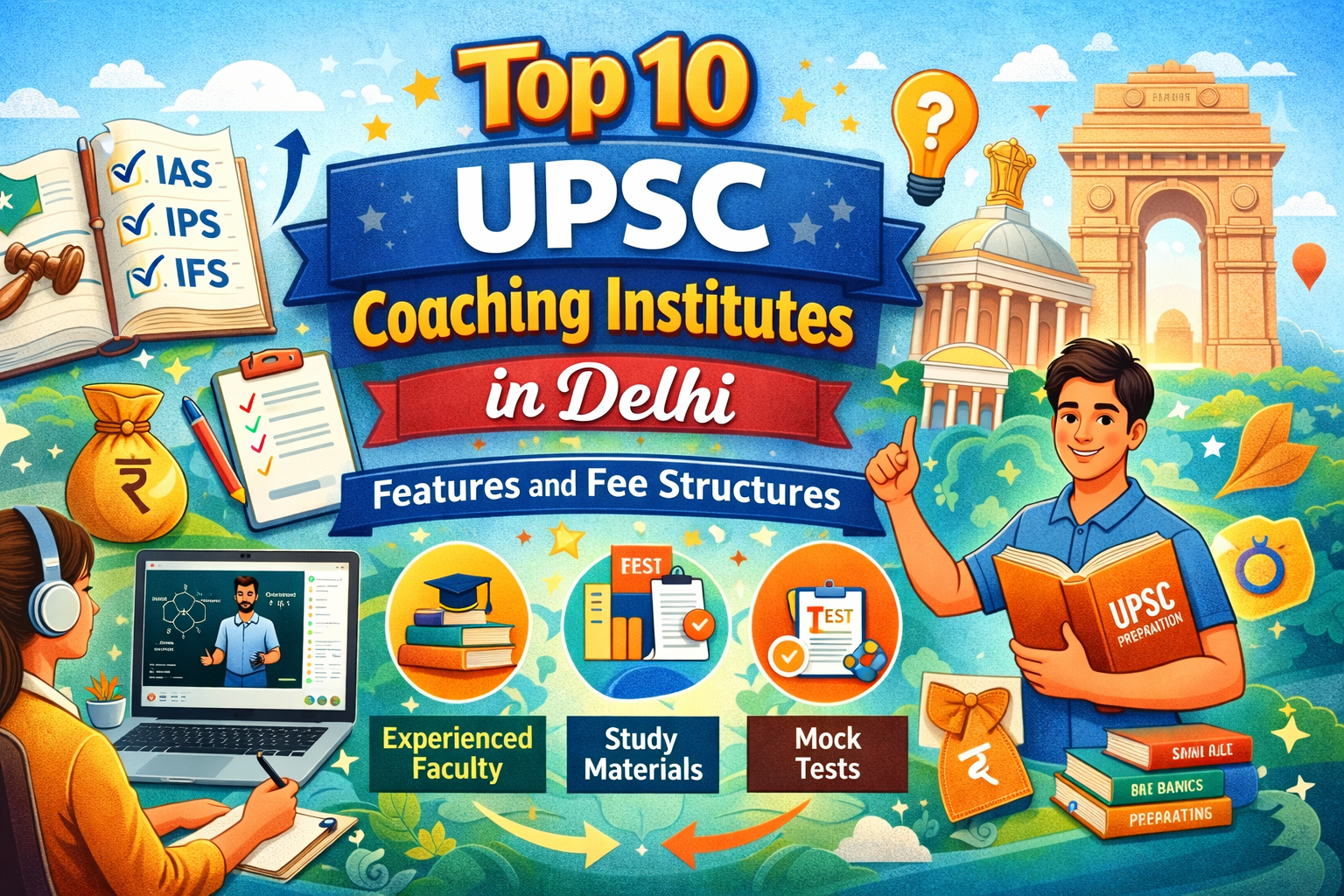 Top 10 UPSC Coaching Institutes in Delhi: Features and Fee Structures